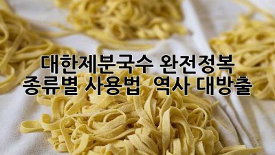 🍜 대한제분국수 완전정복! 종류별 사용법 & 역사 대방출 🎉