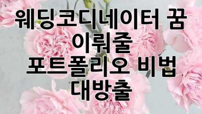 웨딩코디네이터 꿈 이뤄줄 ✨ 포트폴리오 비법 대방출! 🔑